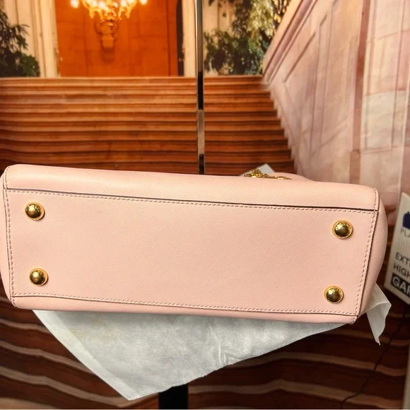 Michael Kors Cynthia Saffiano Leather Satchel, pastel Pink - Picture 8 of 16